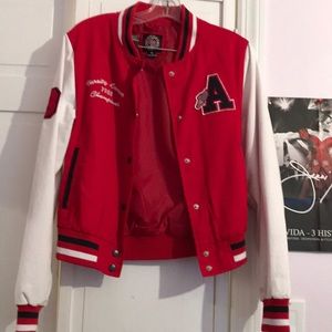 Red and White Varsity Jacket